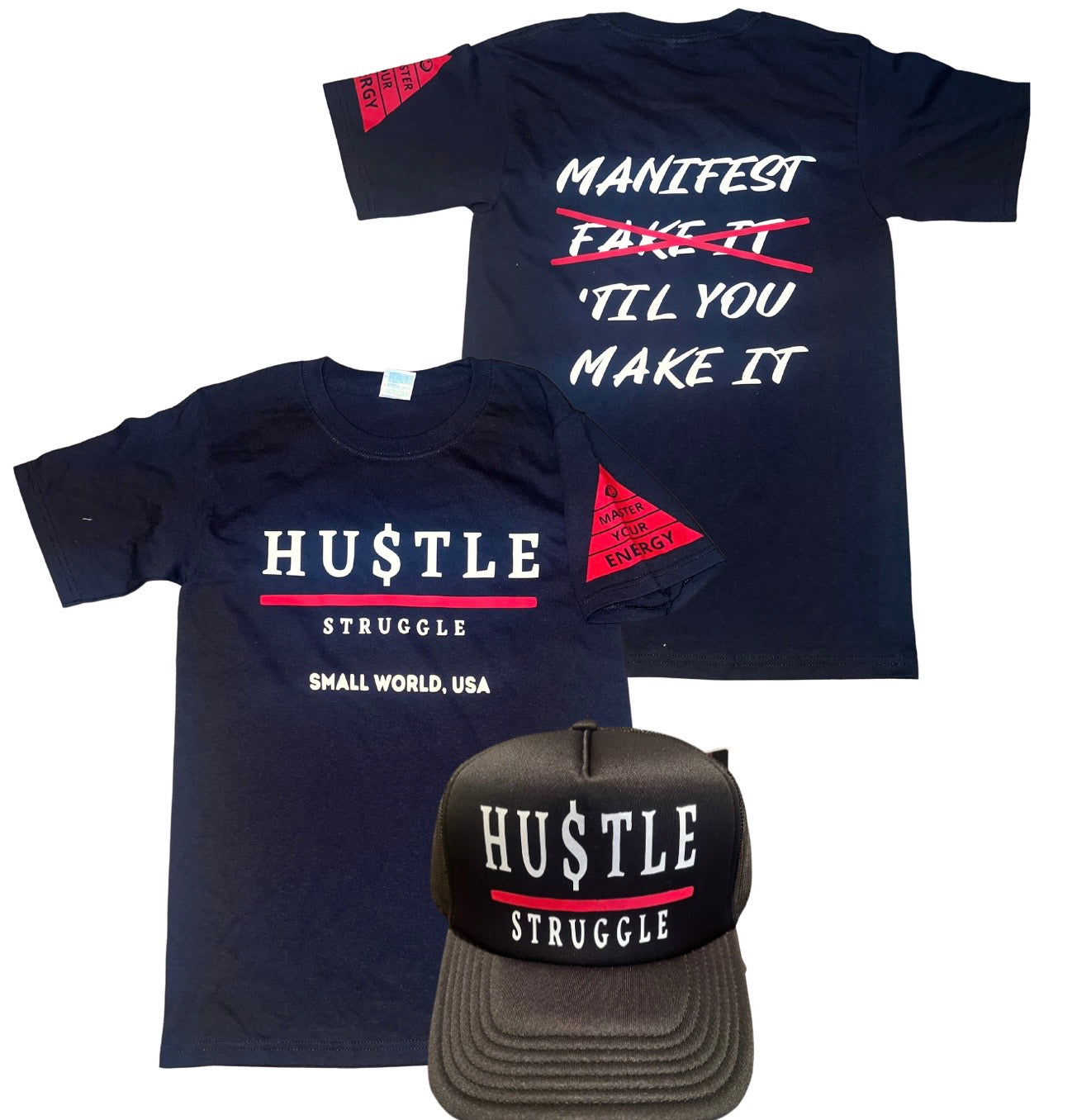 HUSTLE over struggle T-shirt (BLACK)